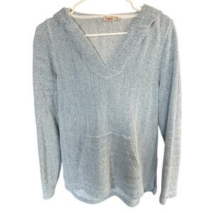 Faherty Whitewater Hoodie Womens Blue Pocket M East Coast Preppy Prep Coastal